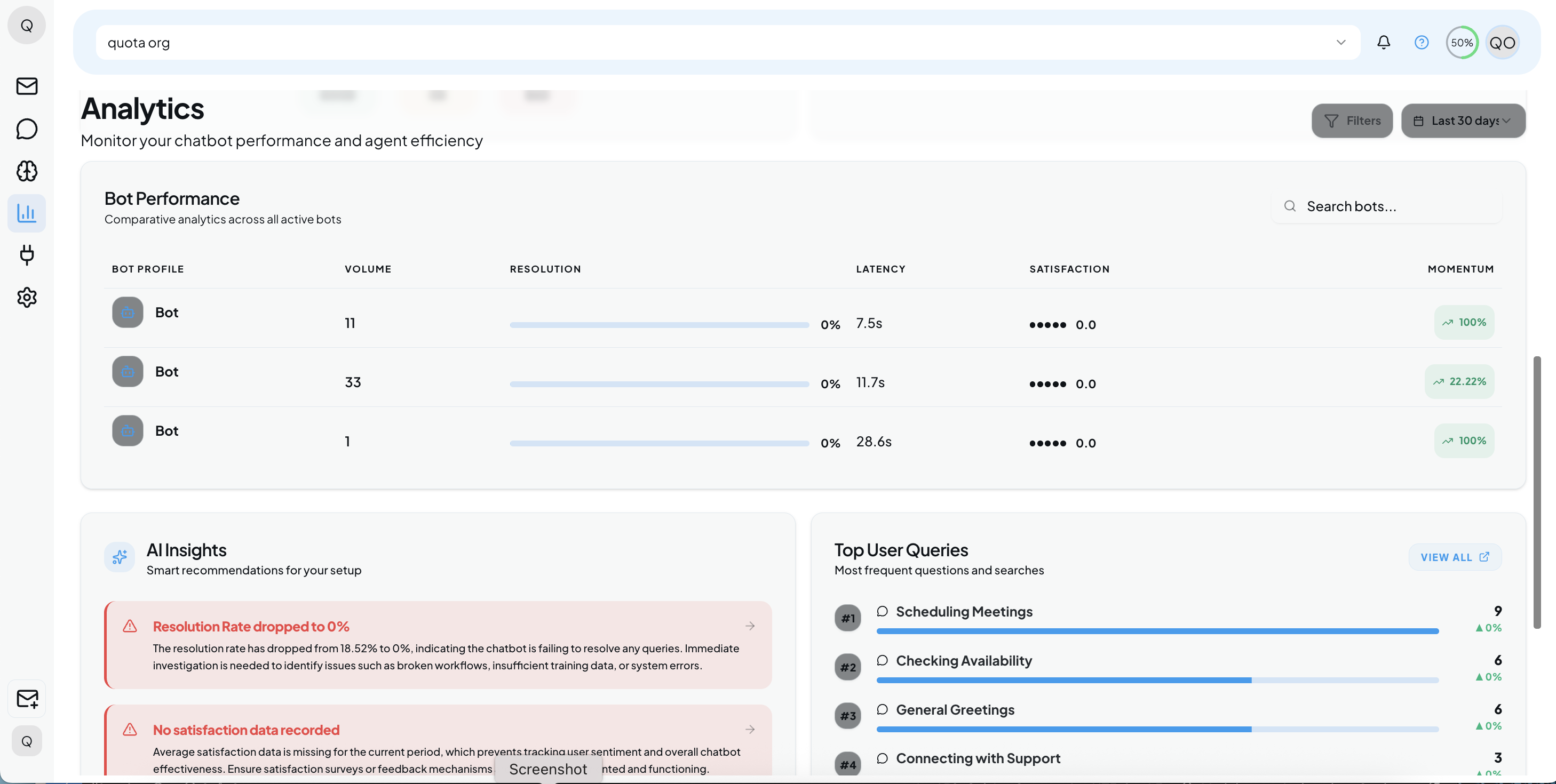 Bot Performance Benchmarking