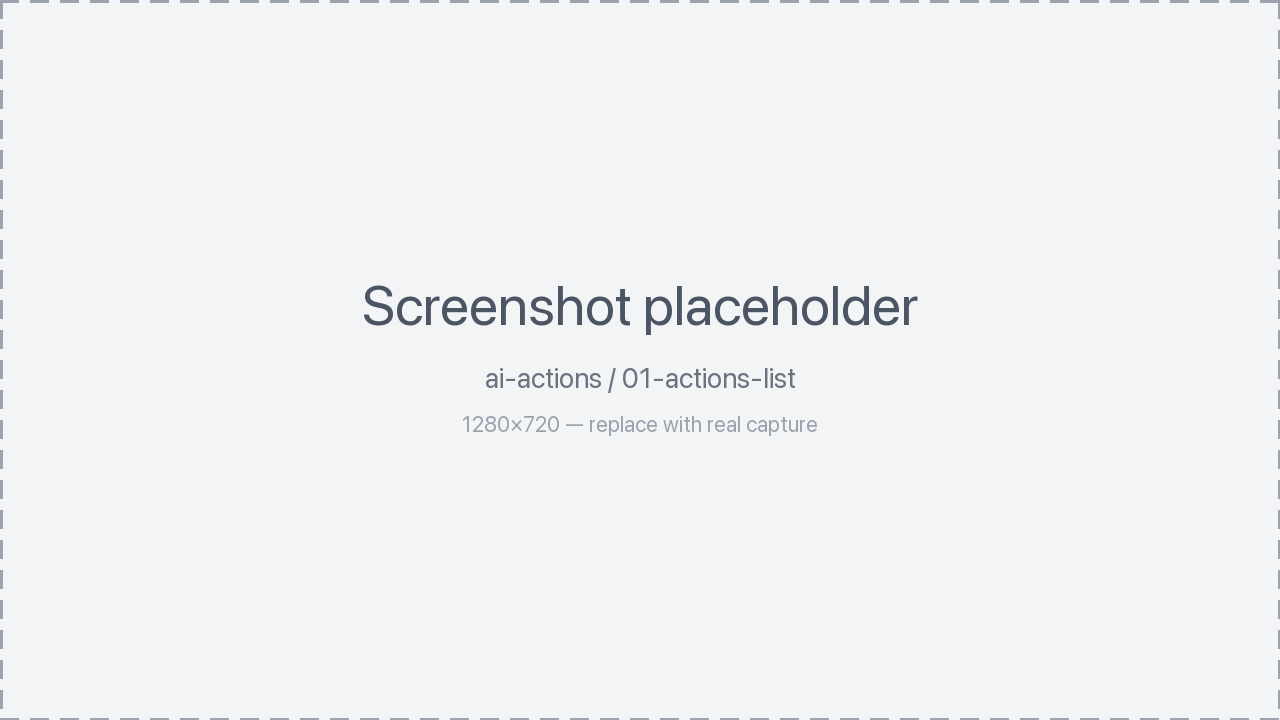 Actions list