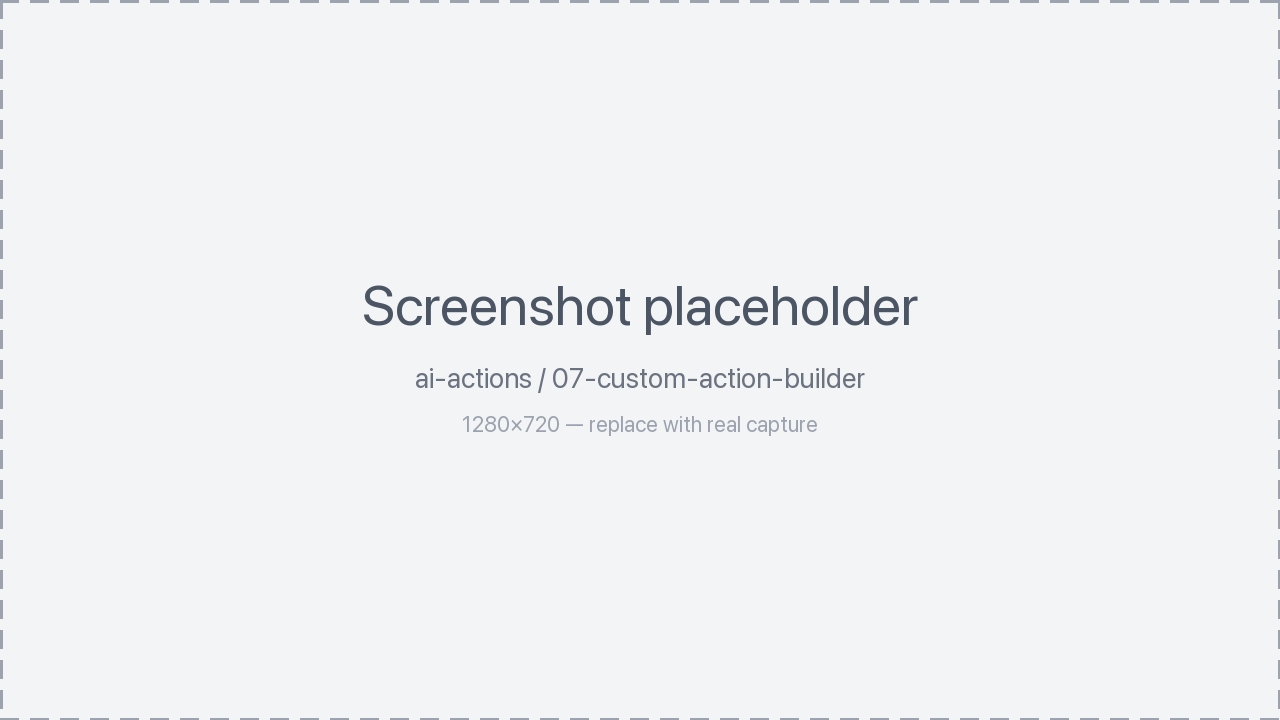Action Template picker