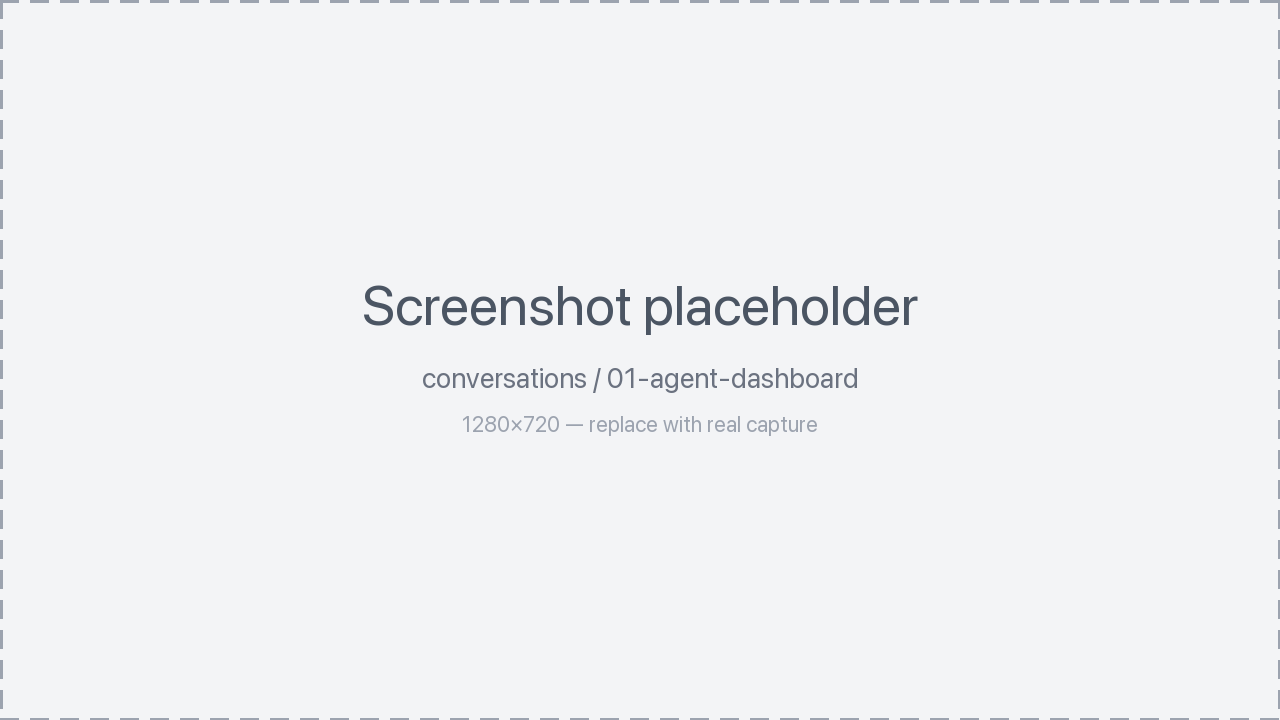 Agent dashboard