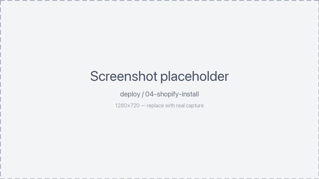 Shopify install confirmation