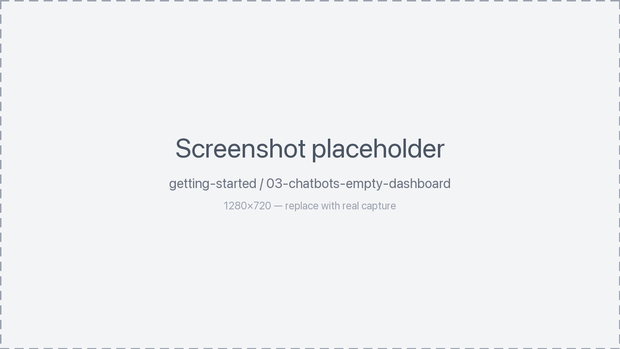 Empty chatbots dashboard