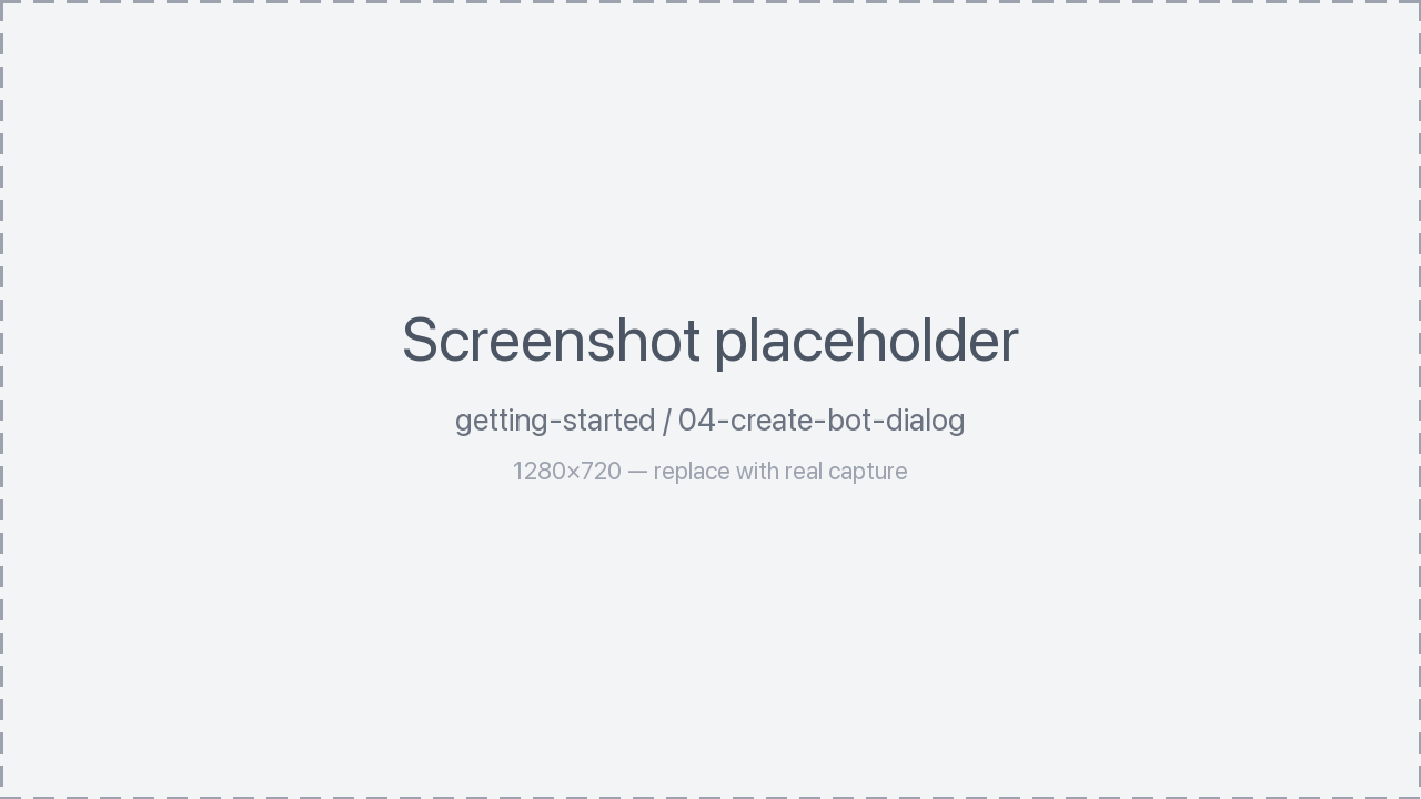 Create-chatbot dialog