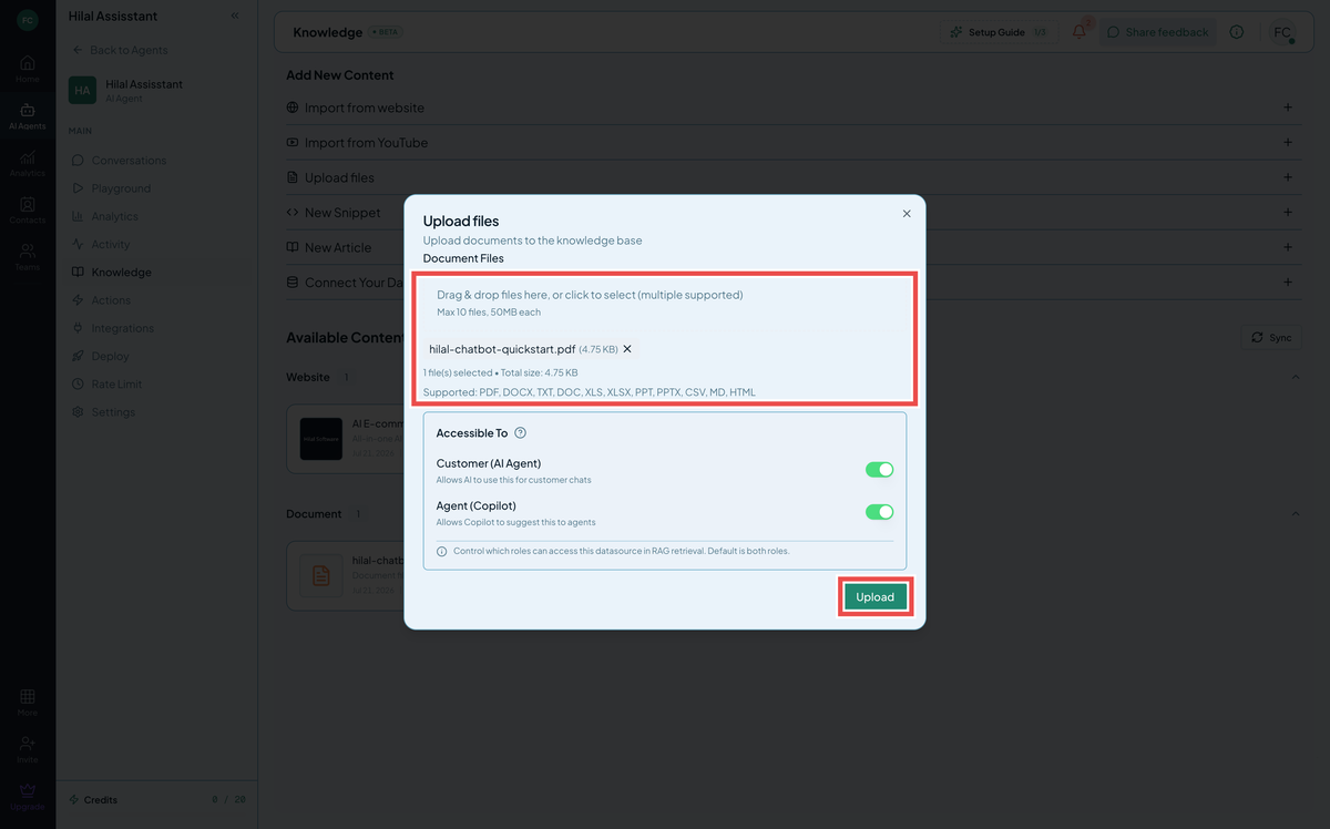 Source-type picker