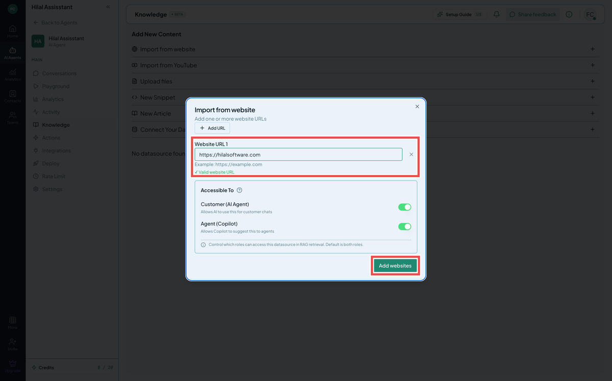 Source-type picker