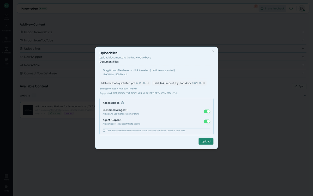 Document dropzone