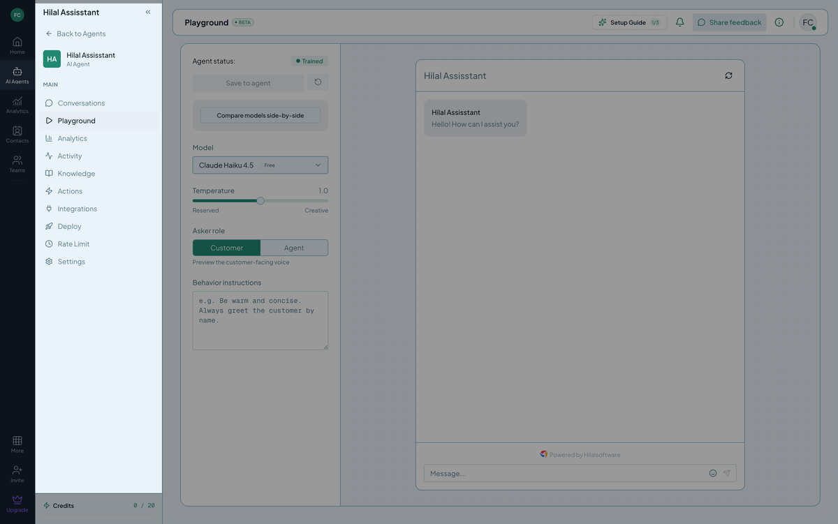 Create-chatbot dialog