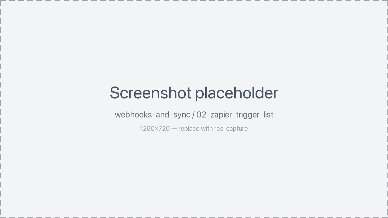 Zapier trigger config
