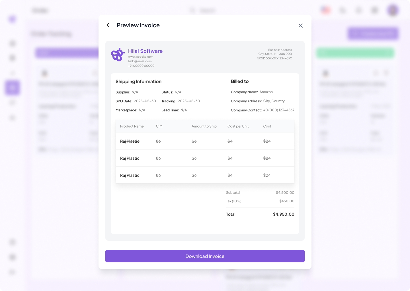 Order Tracking – Hilal